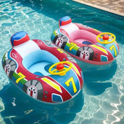 Cute Car Shaped Baby Pool Float With Handles For Toddlers Inflatable Summer Beach Swim Tube