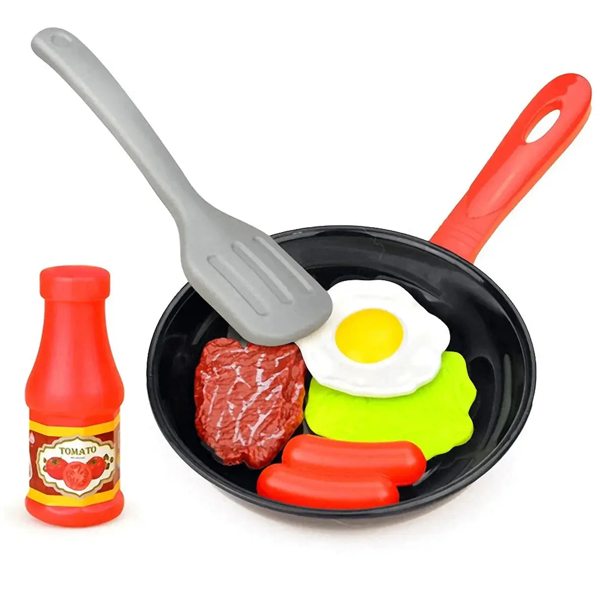 8 Piece Children Kitchen Food Toy Set Pretend Play Cookware With Steak Vegetables Bread Hot Dog Omelette Gift For Kids