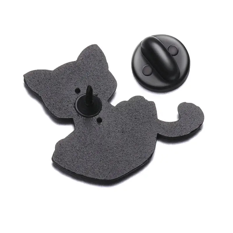 Cat Enamel Pins Set 4 To 6 Pieces Cute Black Fluid Cat Brooches Lapel Pins Jewelry Gift For Friends