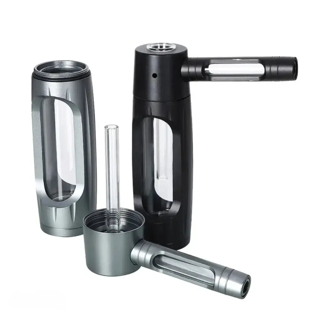 ZenSmoke Handheld Portable Smoking Pipe Hookah Set With Dry Burning Glass Tobacco Bowl And Cigarette Filters