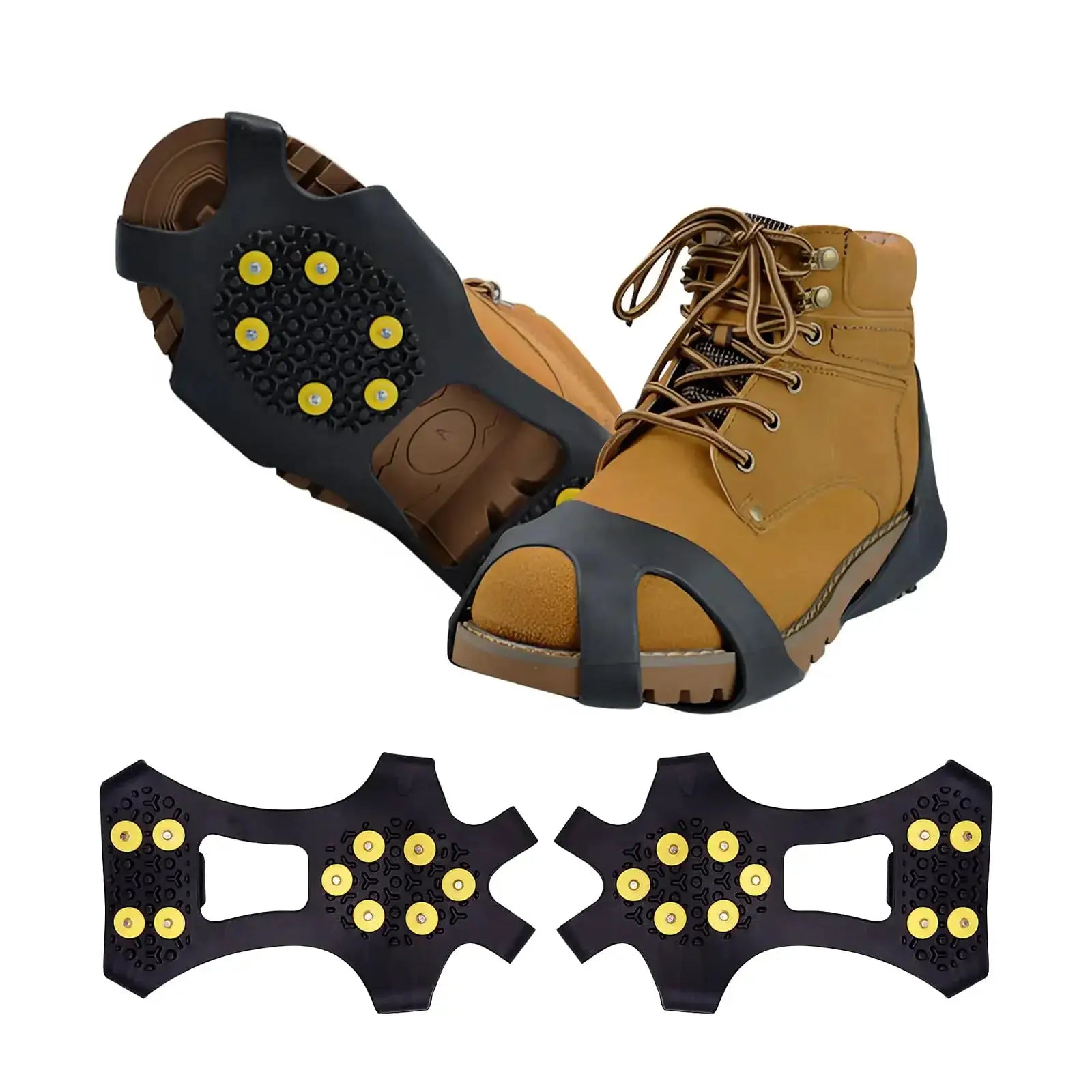 Unisex 10 Tooth Climbing Crampons Anti Slip Mountaineering Cleats For Snow Walking Hiking Shoes Covers Spikes