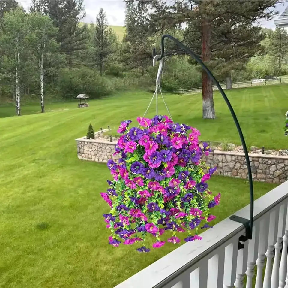 UV Resistant Artificial Morning Glory And Eucalyptus Hanging Decor For Home Garden Weddings Outdoor Use