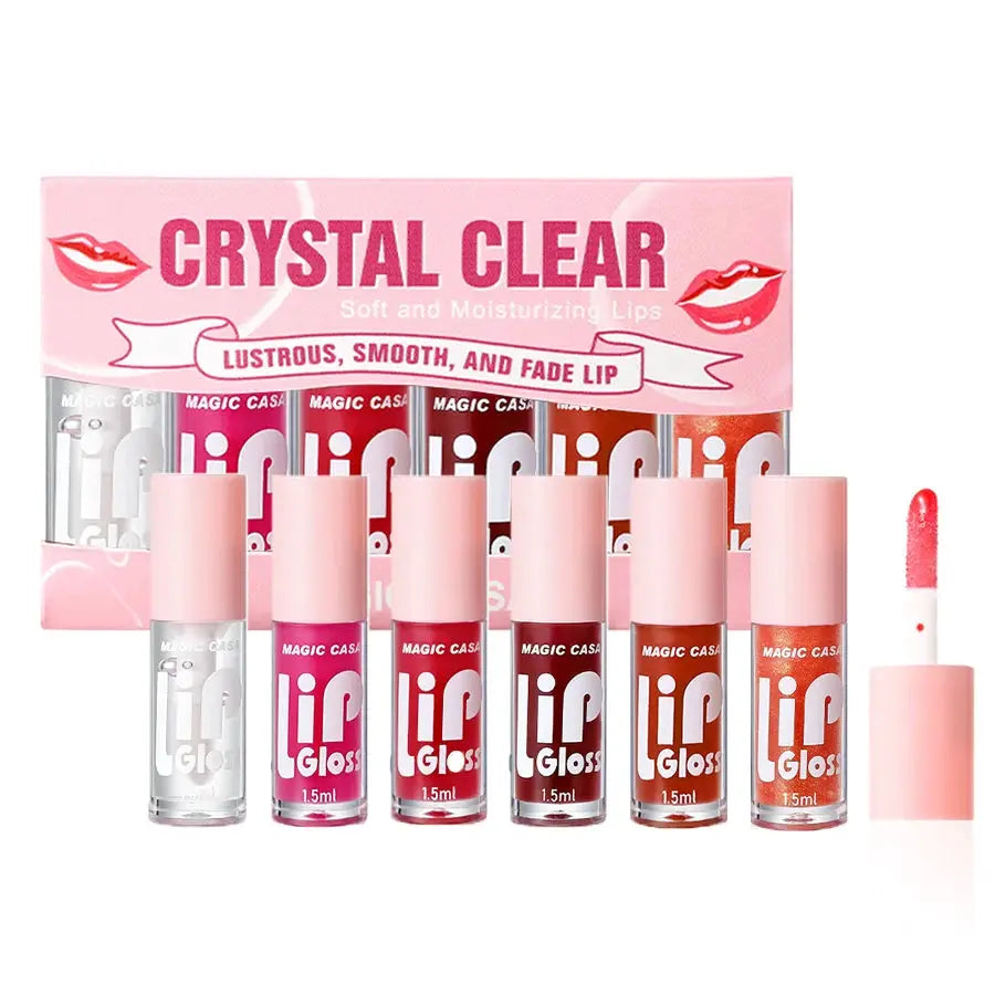 Magic Casa Six Piece Hydrating Jelly Lip Oil Set Long Lasting Moisturizing Shine