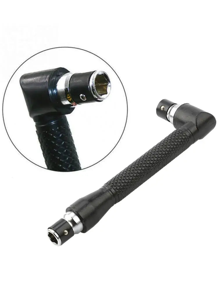 L Type 90 Degree One Quarter Inch Hex Bit Driver With Double End Handle 6.35mm Wrench Tool Chrome Vanadium Black Finish