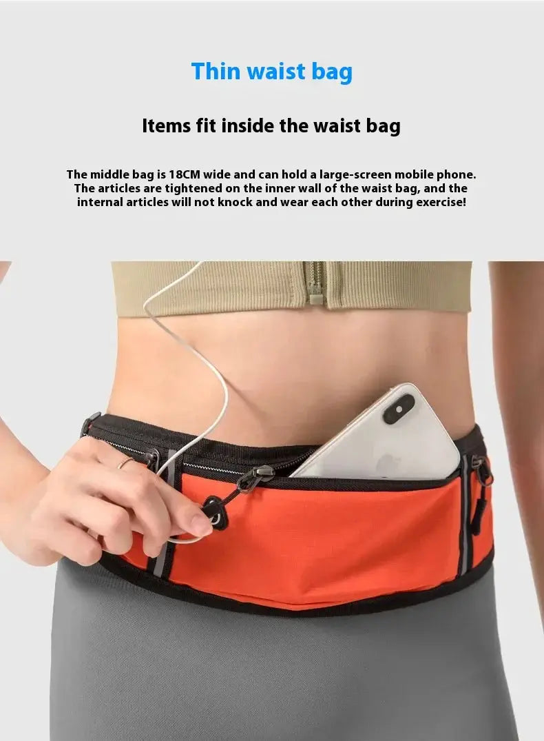 Causal Waist Pack orange waterproof sport bag with phone pocket for running