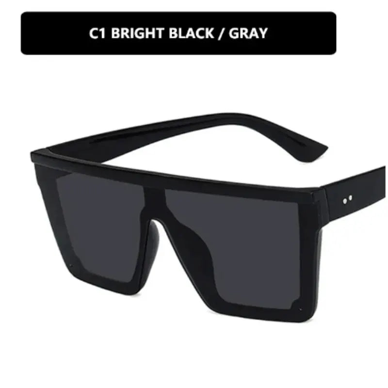 Unisex Large Frame One Piece Sunglasses Retro Style 2024 Trendy Driving Street Photography Eyewear