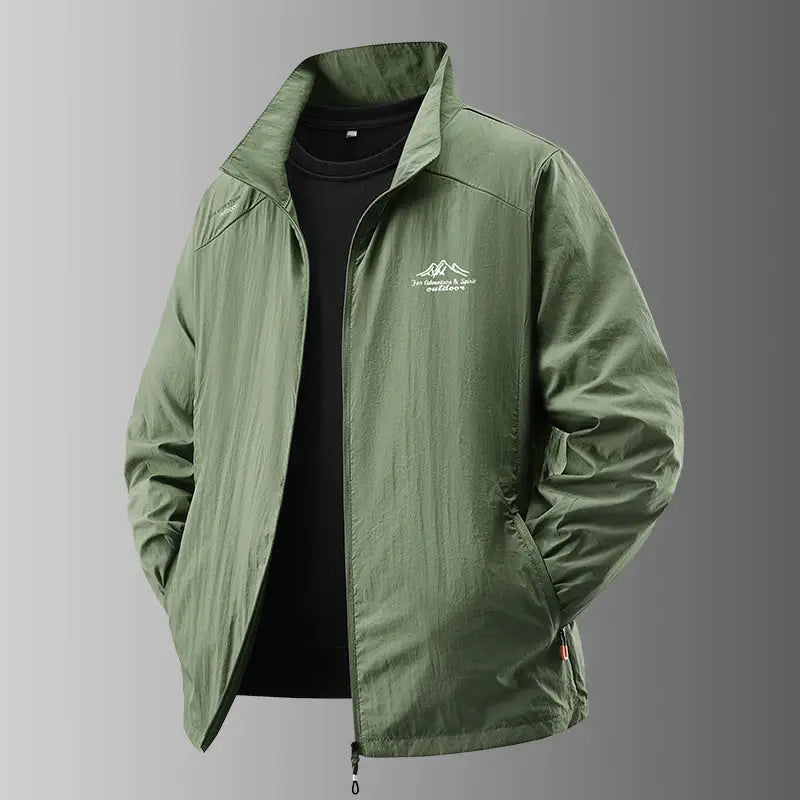 Simples Market Men's Summer Sun Protection Jacket, ultralight green, breathable UV-proof fabric