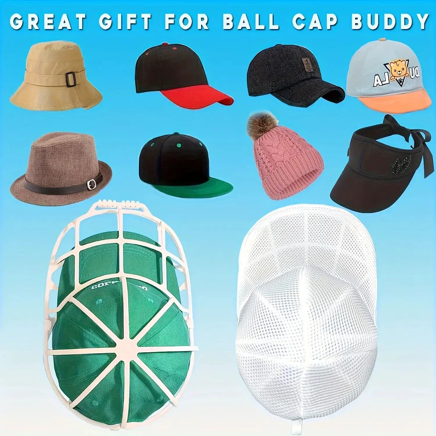 Hat Cleaning Cage For Washing Machines With Mesh Bag Hat Cleaner For Machine Washing And Shape Preservation
