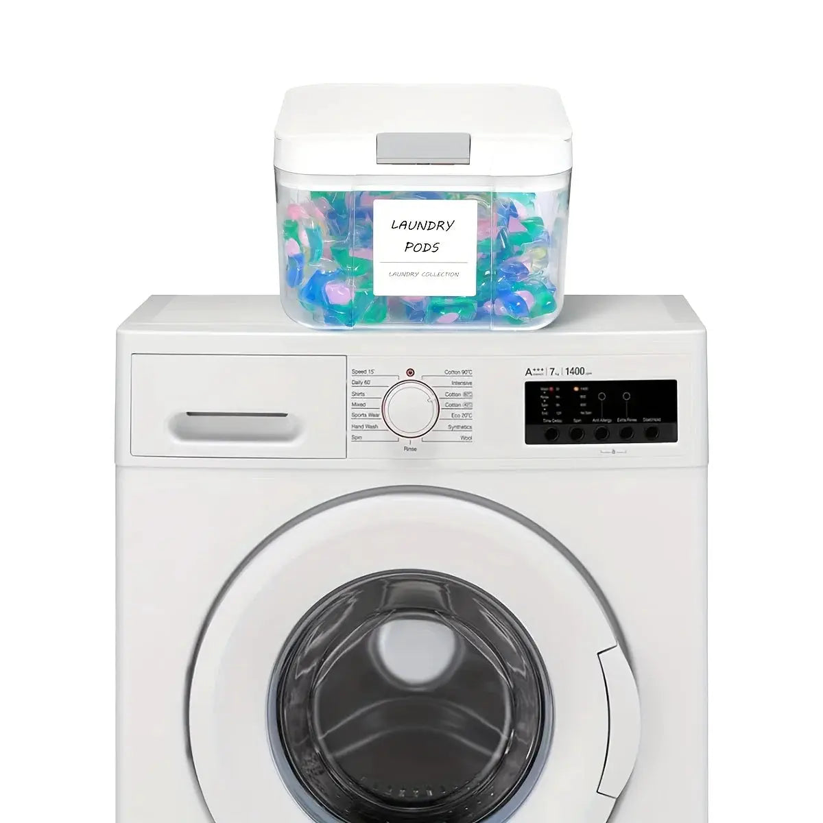 Laundry Pod Holder With Lid Sealed Automatic Pop Up Large Capacity Organizer Box For Laundry Pods