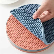 Multifunctional Silicone Tableware Mat Round Anti Slip Heat Resistant Coffee Cup Coaster And Pot Holder For Kitchen