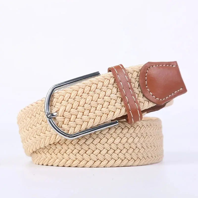 UrbanFlex Unisex Knitted Pin Buckle Belt Elastic Braided Canvas Stretch For Comfortable Jeans Wear