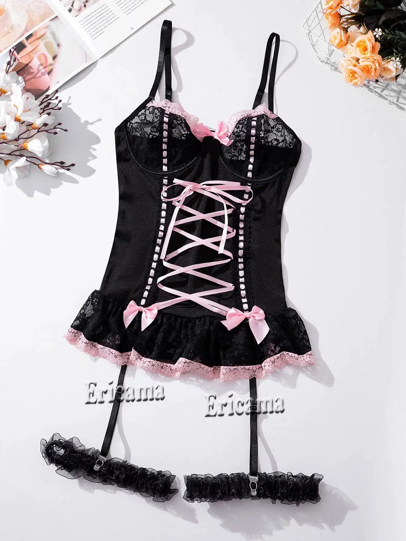 LuxeLace Intima Sexy Bra And Garter Set Seamless Underwire Comfort With Sultry Lace Lingerie