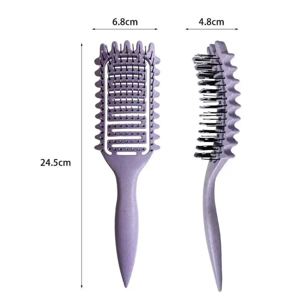 3-in-1 curl define styling brush set, purple Simples Market, 2-pack detangler paddle brushes