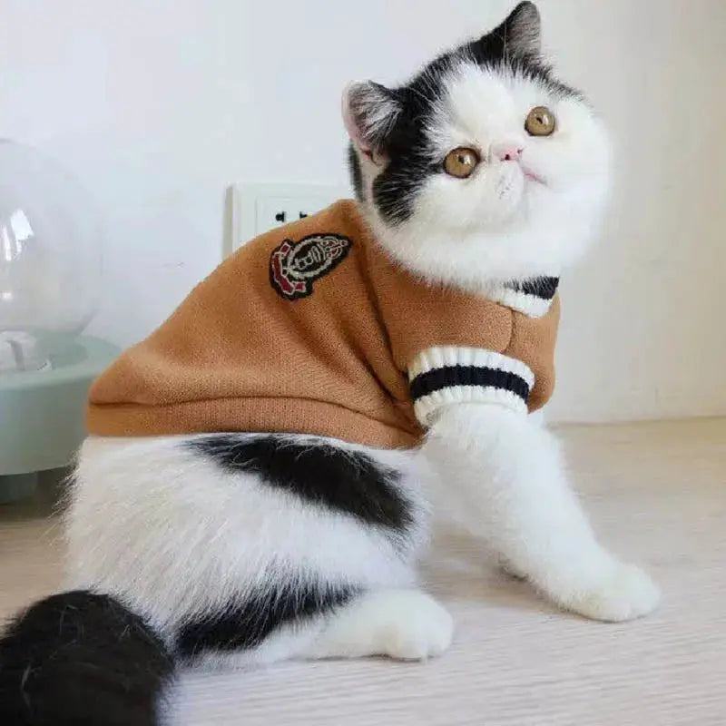 Cat Dog Winter Sweater Pullover For Small Pets Cozy Cat Vest Puppy Jacket Pet Clothing