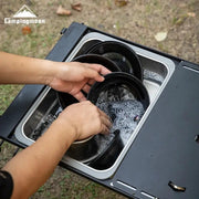 CampingMoon IGT One Unit Sink, 304 stainless steel multifunctional dishwashing basin for outdoor camping.