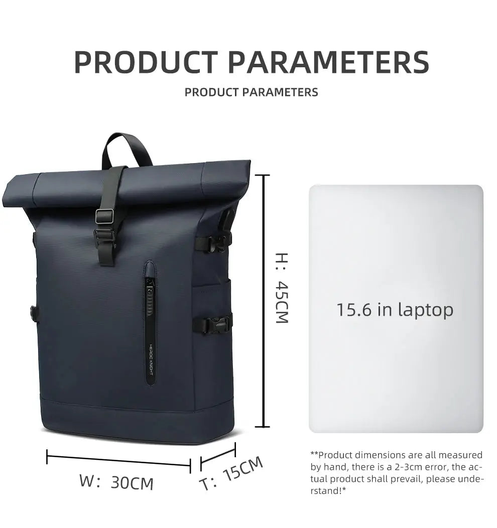 HK Large 15.6in laptop backpack by Simples Market, navy blue, anti-theft design