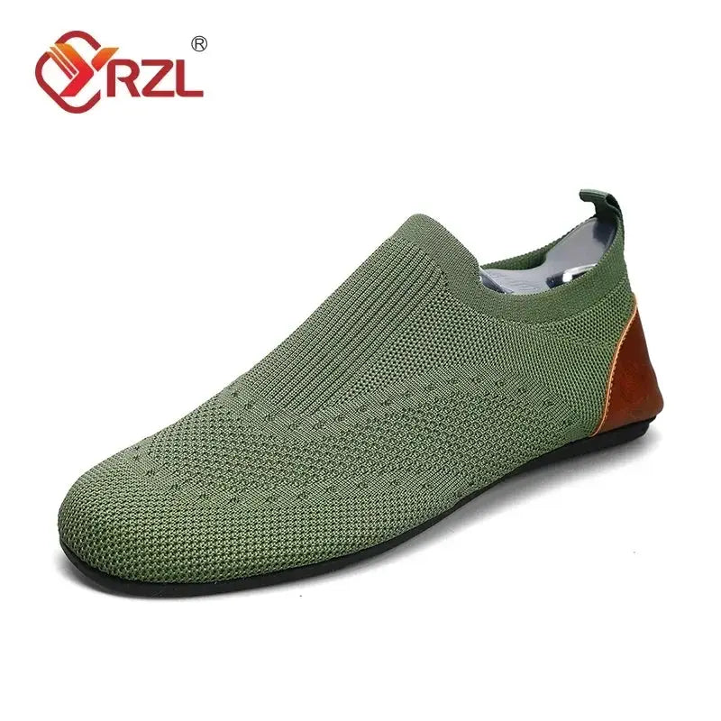 YRZL Mens Soft Driving Moccasins Lightweight Breathable Mesh Slip On Casual Loafers Walking Shoes
