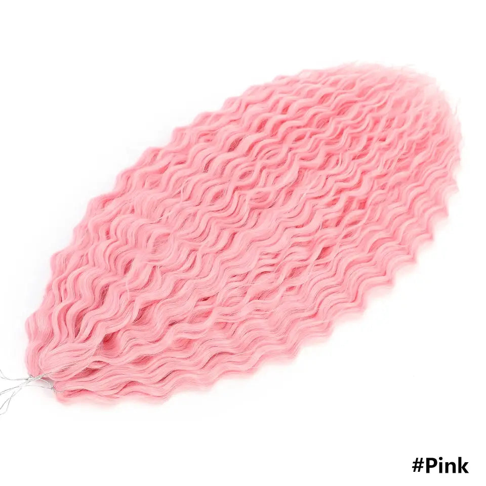 Ariel Curls crochet hair extensions in pink synthetic water-wave twists