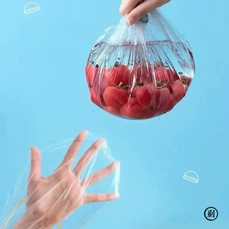 100 Pcs Elastic Food Covers Disposable Plastic Bowl Lids For Fruit And Vegetable Storage Freshness Seal Wraps