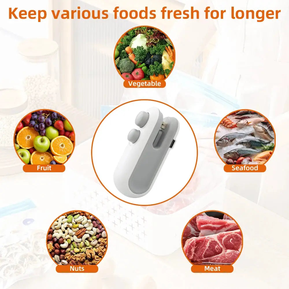 SealMate Mini Heat Bag Sealer Portable Rechargeable Handheld Food Sealing Tool Keeps Snacks Fresh And Airtight