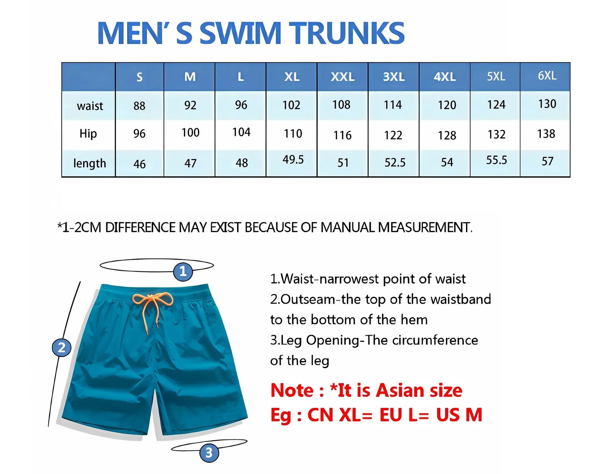 Men's swim trunks by Simples Market in blue with orange drawstring, quick-drying beach shorts.