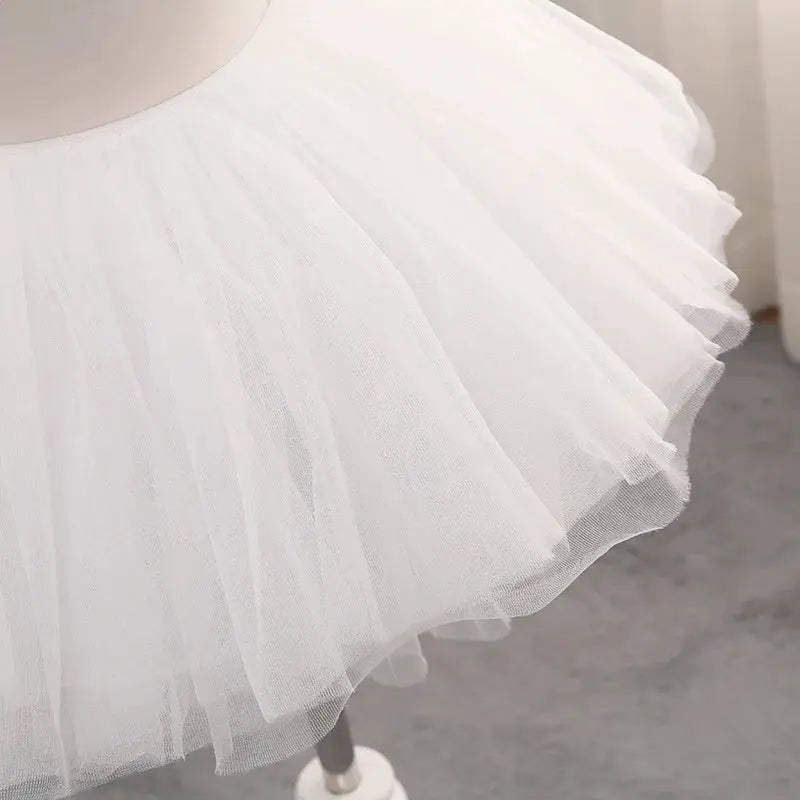 DreamLace Puffy Tulle Underskirt Boneless Petticoat for Women and Girls Lolita Cosplay Ballgown Tutu Dress White Black