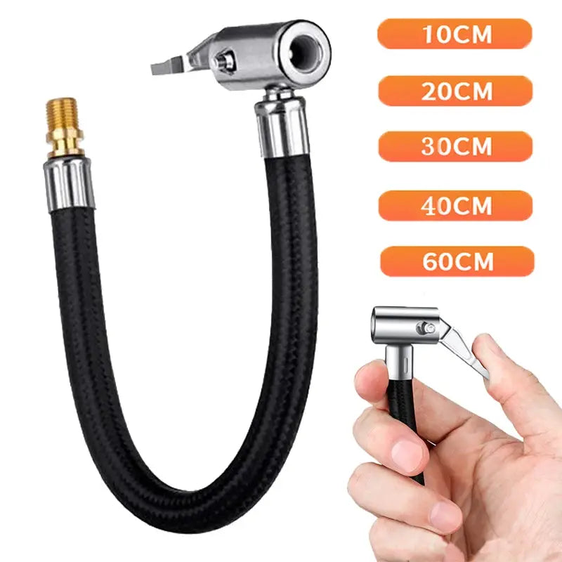Car Tire Air Inflation Extension Hose Set 10cm 20cm 30cm 40cm 60cm Motorcycle Tyre Inflator Tube Adapter Connector