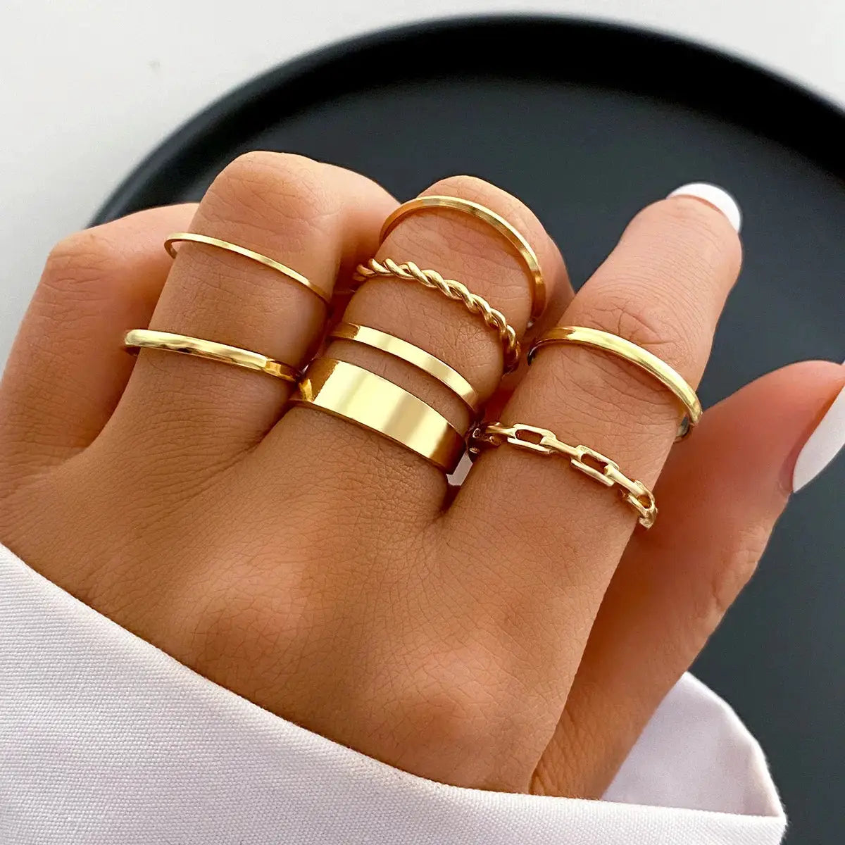 58 Piece Vintage Heart Snake Butterfly Rings Set For Women Gold Plated Geometric Hollow Finger Rings Jewelry Gifts New
