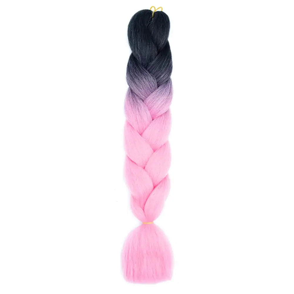 24-inch DIY jumbo braiding hair by Simples Market, afro ombre from black to pink, synthetic extension