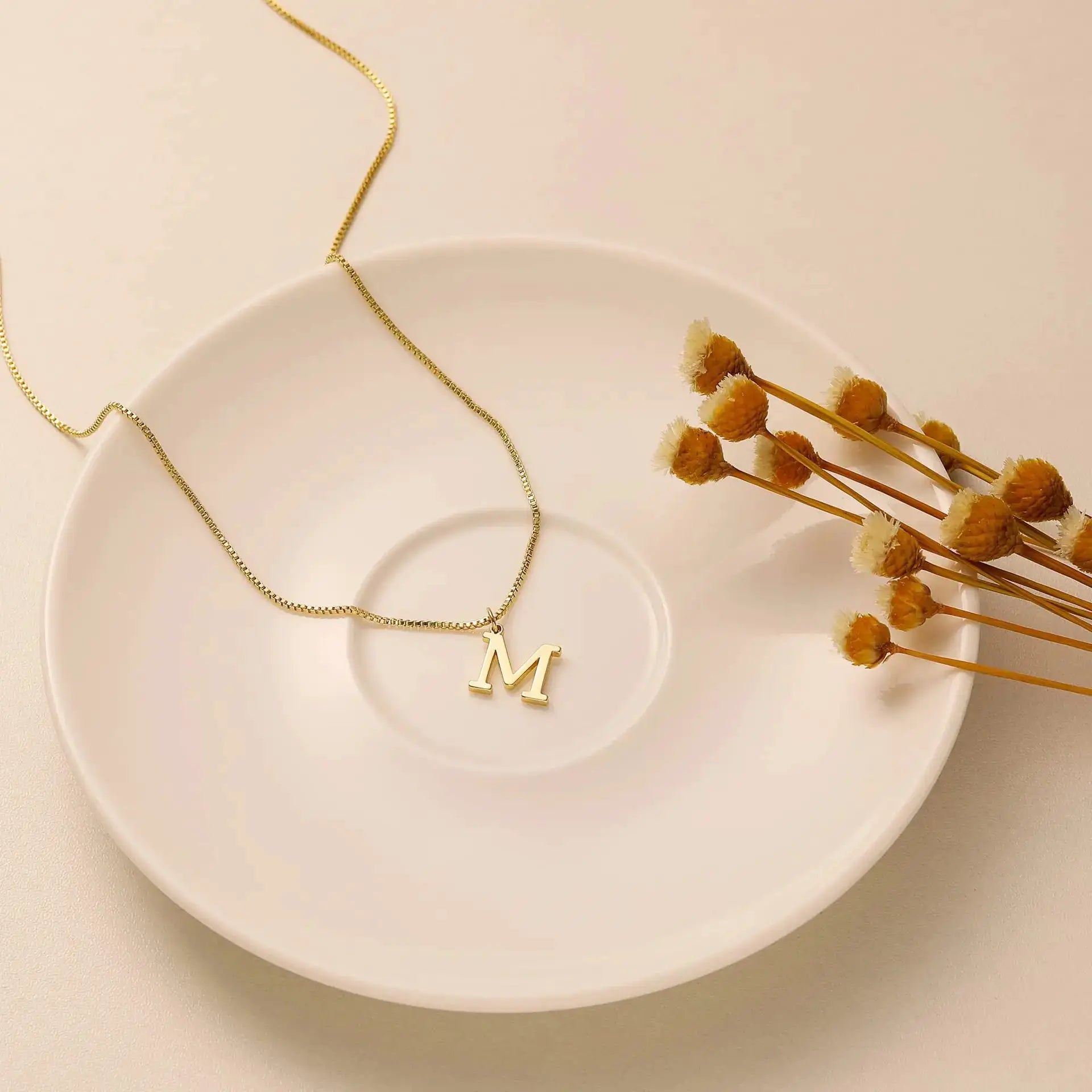 A Z Initial Necklace 18K Gold Plated Stainless Steel Letter Necklace for Women Personalized Gift