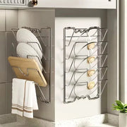 Simples Market wall-hanging pot lid rack, five-layer rust-free metal kitchen organizer