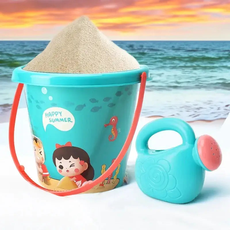 Kids Beach Toy Set With Sand Shovels Bucket Watering Bottle And Water Games For Summer Fun