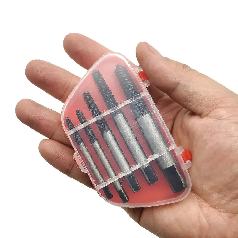 5 Piece Screw Extractor Center Drill Bit Guide Set For Removing Broken Damaged Bolts And Screws DIY Woodworking