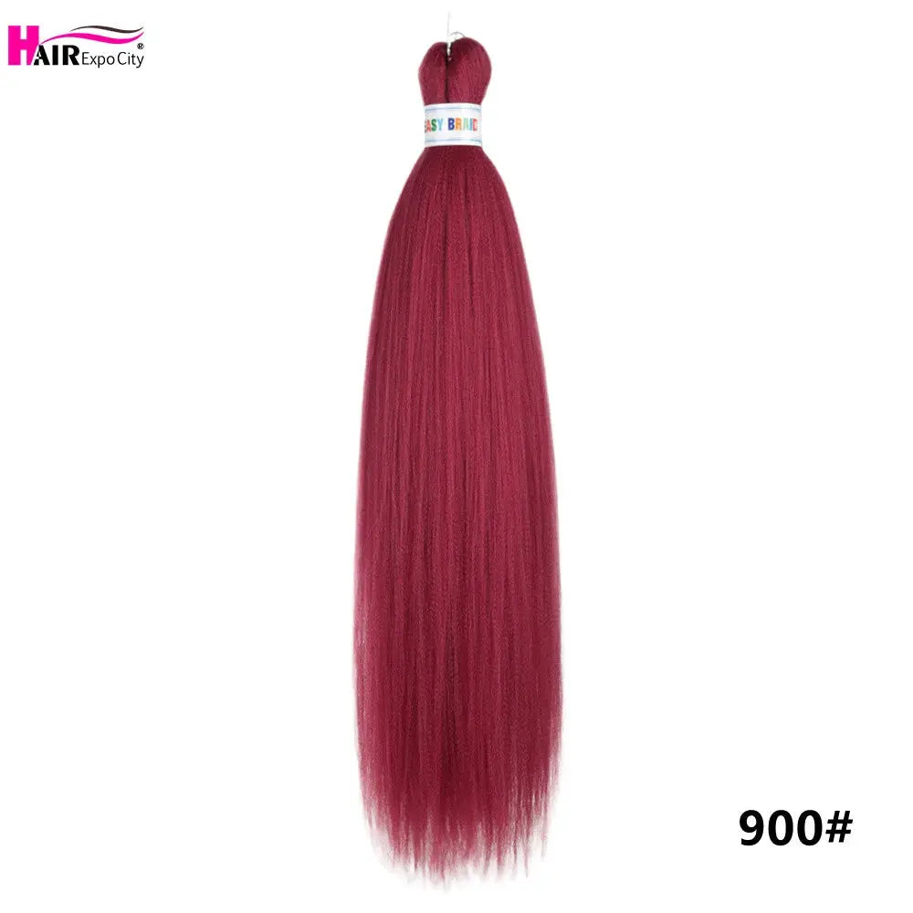 Easy Braids 26-inch synthetic jumbo braids hair extensions, burgundy red color, pre-stretched 1 bundle Simples Market