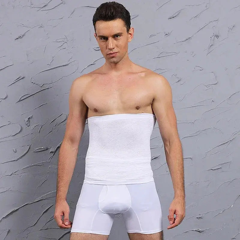 White men's waist cincher body shaper for abdomen compression shapewear
