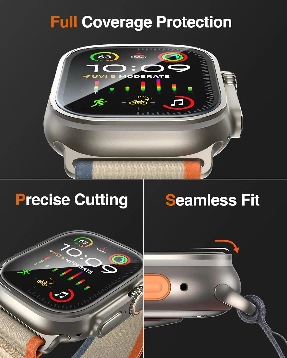 Tempered Glass For Apple Watch Ultra 1/2/3 49mm With Alignment Tool Screen Protector For iWatch Ultra 1 2 3 49mm Accessories