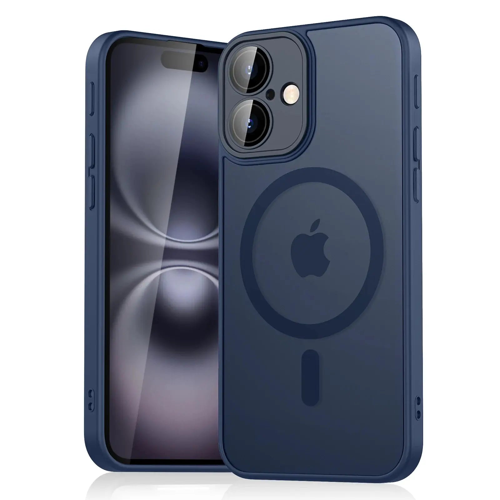 MagSafe armor case, blue translucent matte finish for iPhone 11–16 by Simples Market