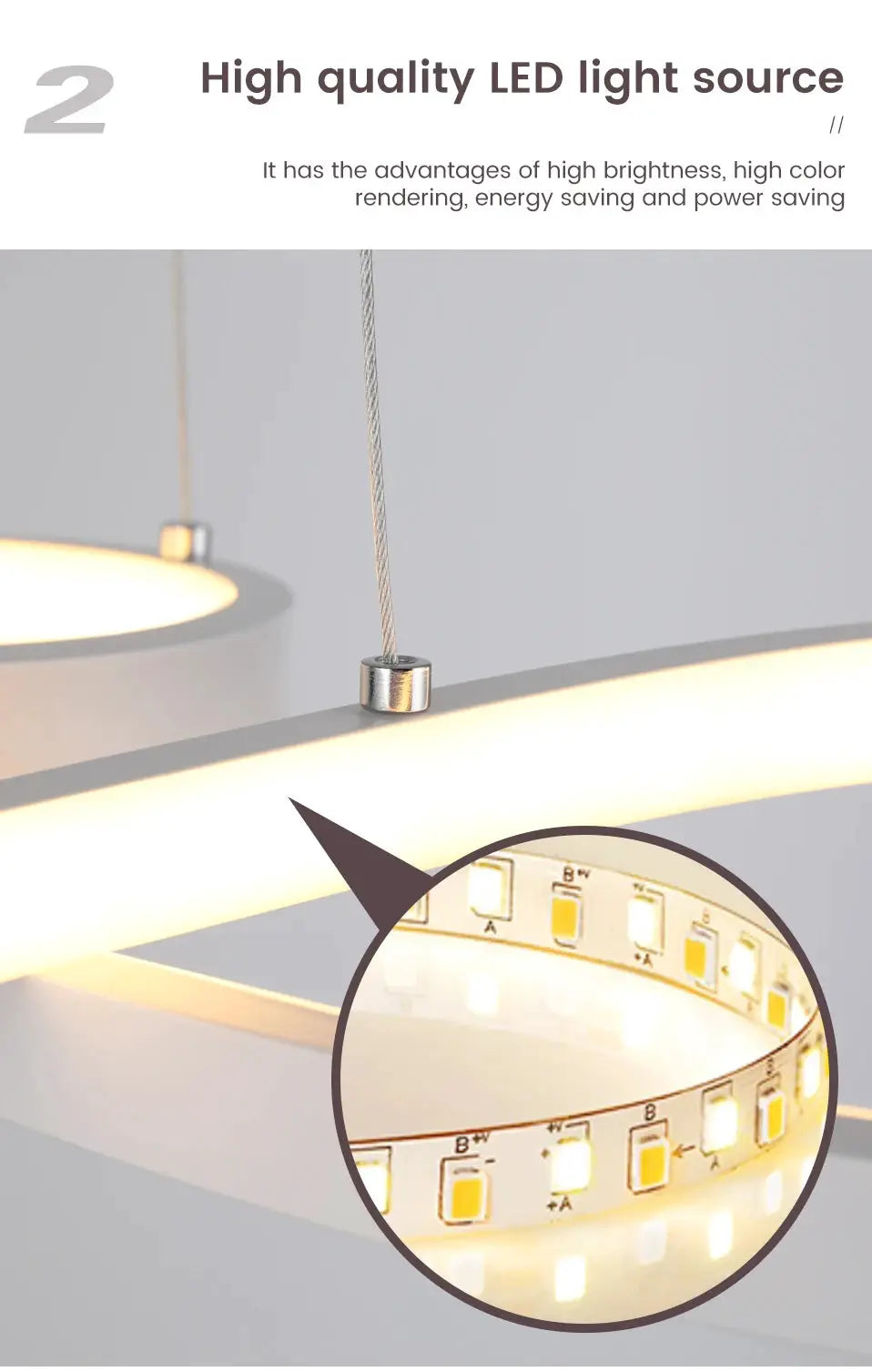 Simples Market modern kitchen island pendant lights set of 2 with silver cords and warm LED rings, remote dimmable
