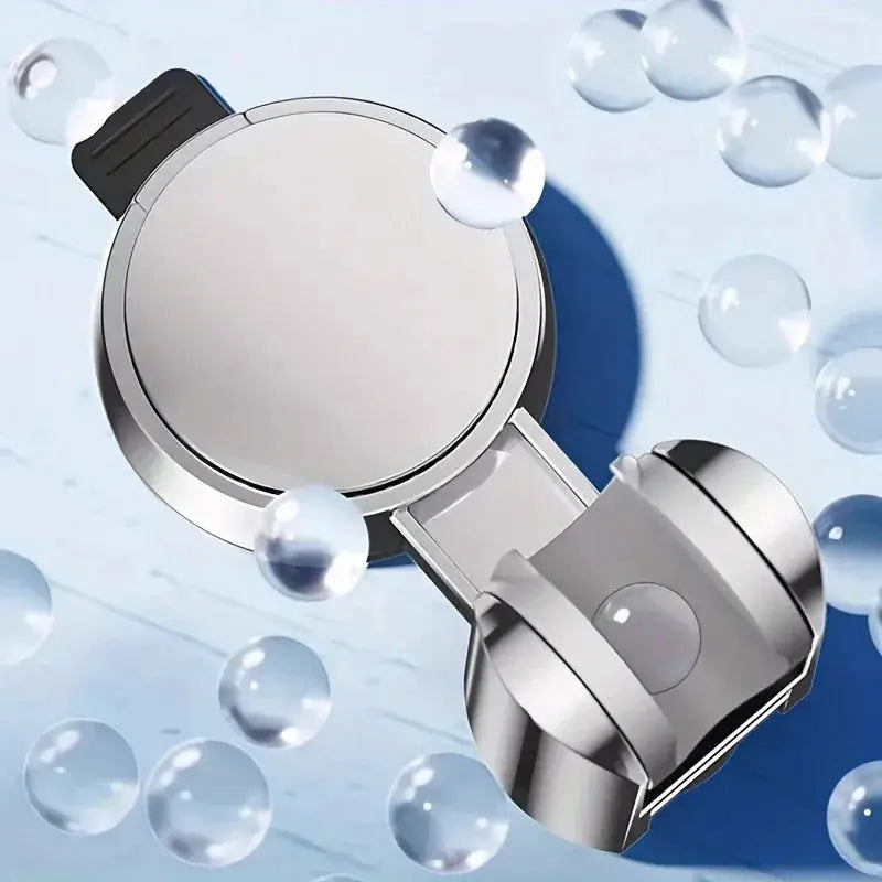 Universal shower head holder 360° adjustable, suction cup wall mount by Simples Market, stainless steel finish
