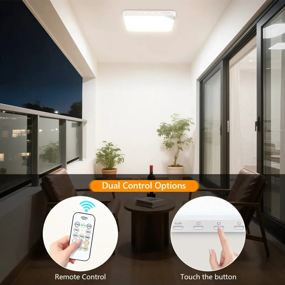 WILLED 8W rechargeable motion-sensor ceiling light with remote; 5000mAh battery magnetic LED for shower/garage/closet