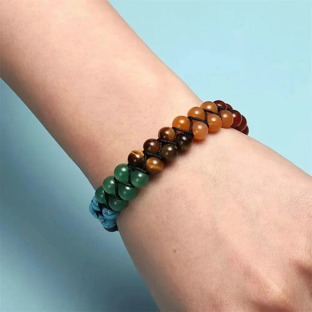 Top Plaza 7 Chakra Crystal Bracelet Yoga Stone Adjustable Beads For Meditation Relaxation And Anxiety Relief For Women