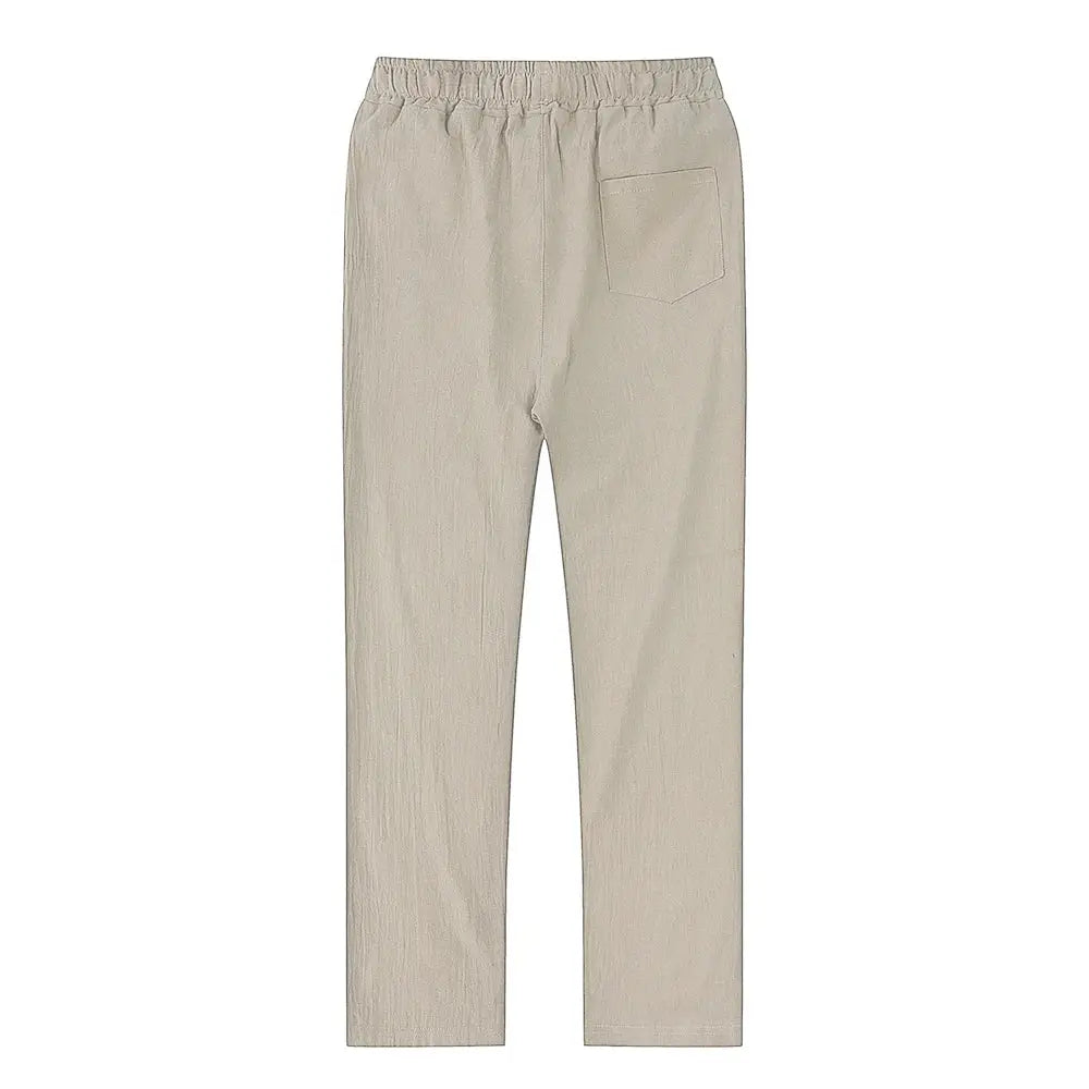 Men's Cotton Linen Pants Breathable Autumn Solid Color Linen Trousers Streetwear And Fitness Sizes Small Through 3XL
