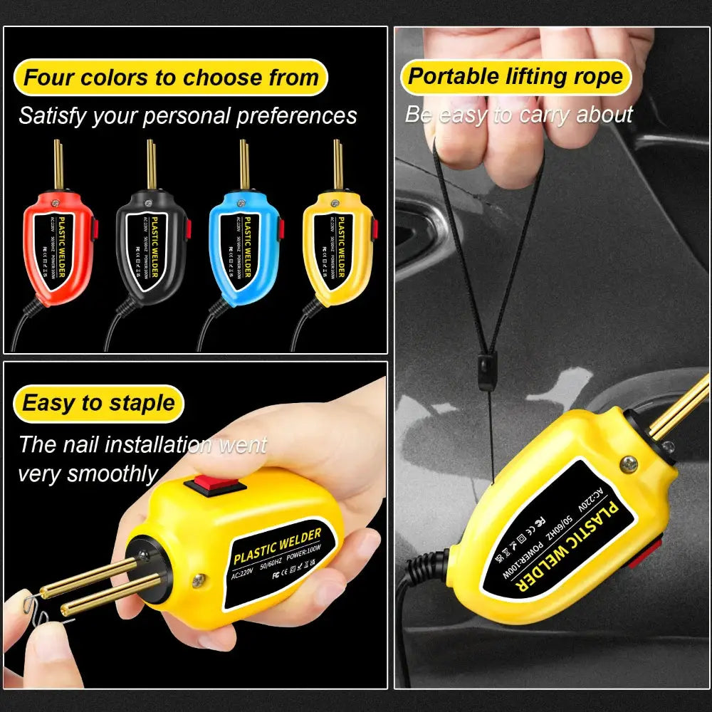 100W Plastic Welding Machine Plastic Welder Gun Bumper Repair Kit With 200Pcs Hot Staples For Car Bumper Tools