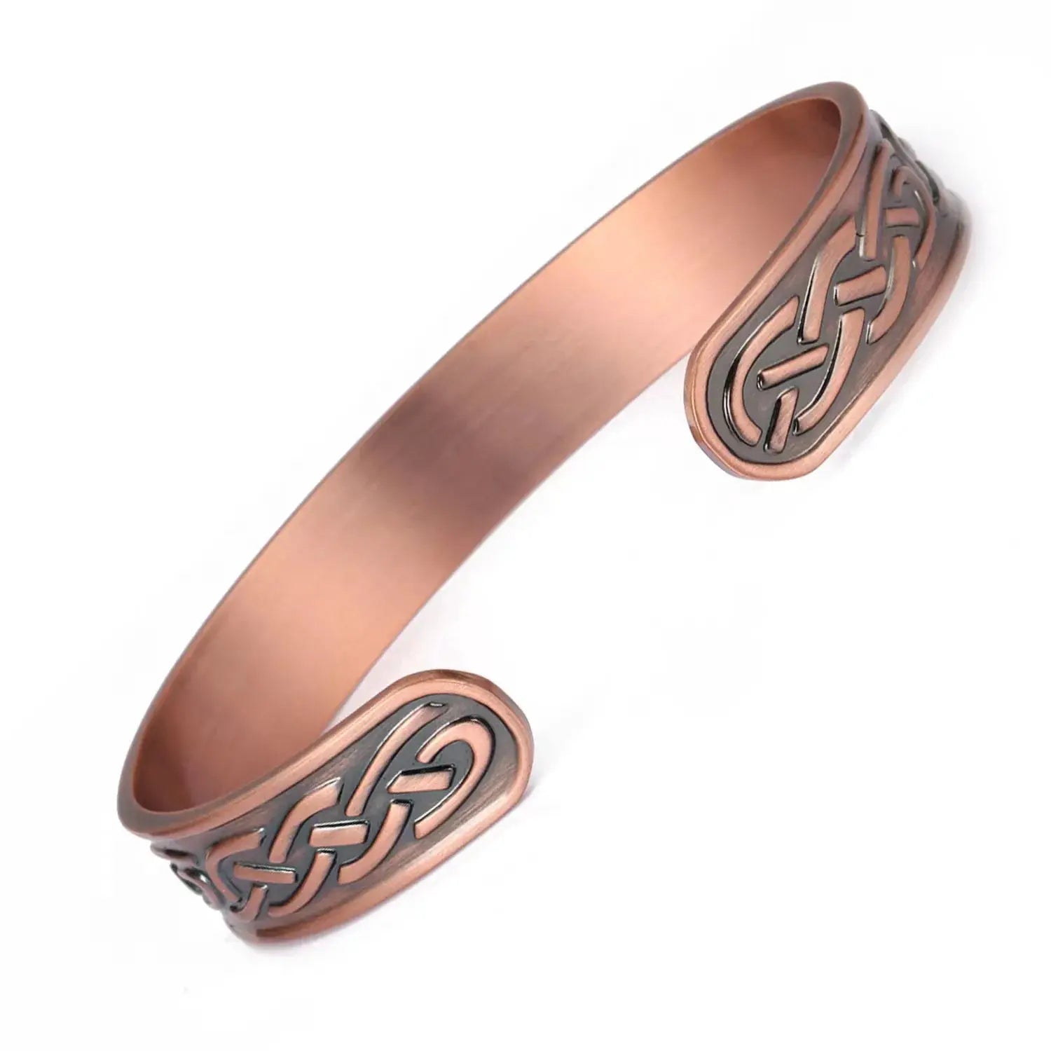 European And American Retro Water Ripple Magnetic Antique Red Copper Adjustable Open Cuff Energy Bracelet