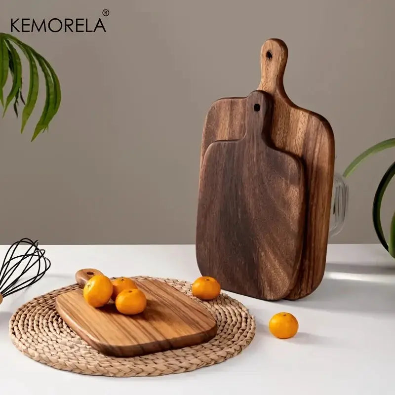 Wooden Cutting Board With Handle For Fish Cheese Bread Desserts Fruits And Vegetables Food Safe Durable Stylish Design