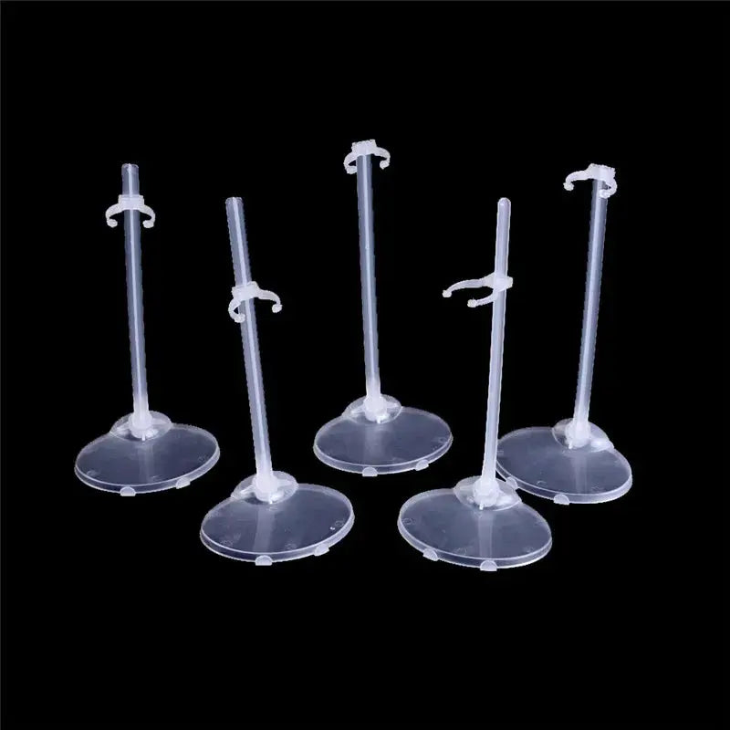 Five Pack Plastic Doll Stands One Sixth Scale Figure Display Holders For Doll House Decor And Pretend Play Toys