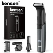 KENSEN S15 electric beard and body trimmer with dual-sided blade, IPX6 waterproof and included attachments