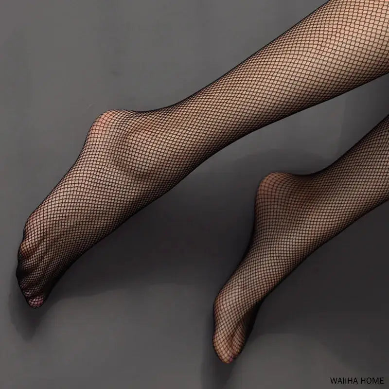 Sexy Black Fishnet Non Slip Stockings For Women High Over The Knee Lace Hollow Out Tight Long
