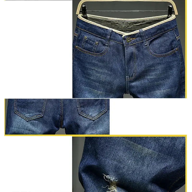 Men's denim shorts, light blue slim fit with distressed rip detail, Simples Market
