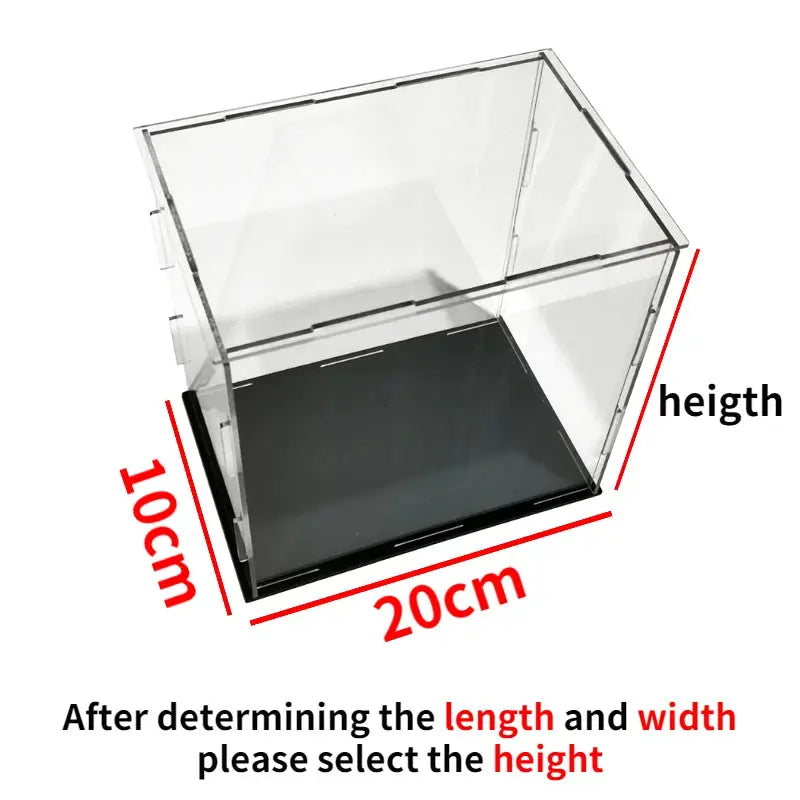 Acrylic Display Case Clear Small Dustproof Box For Building Blocks Toy Dolls Car Models Assembly